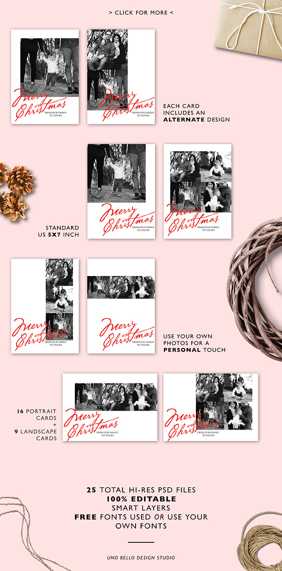 Christmas Photo Card Bundle Vol. 1 in Postcard Templates - product preview 5