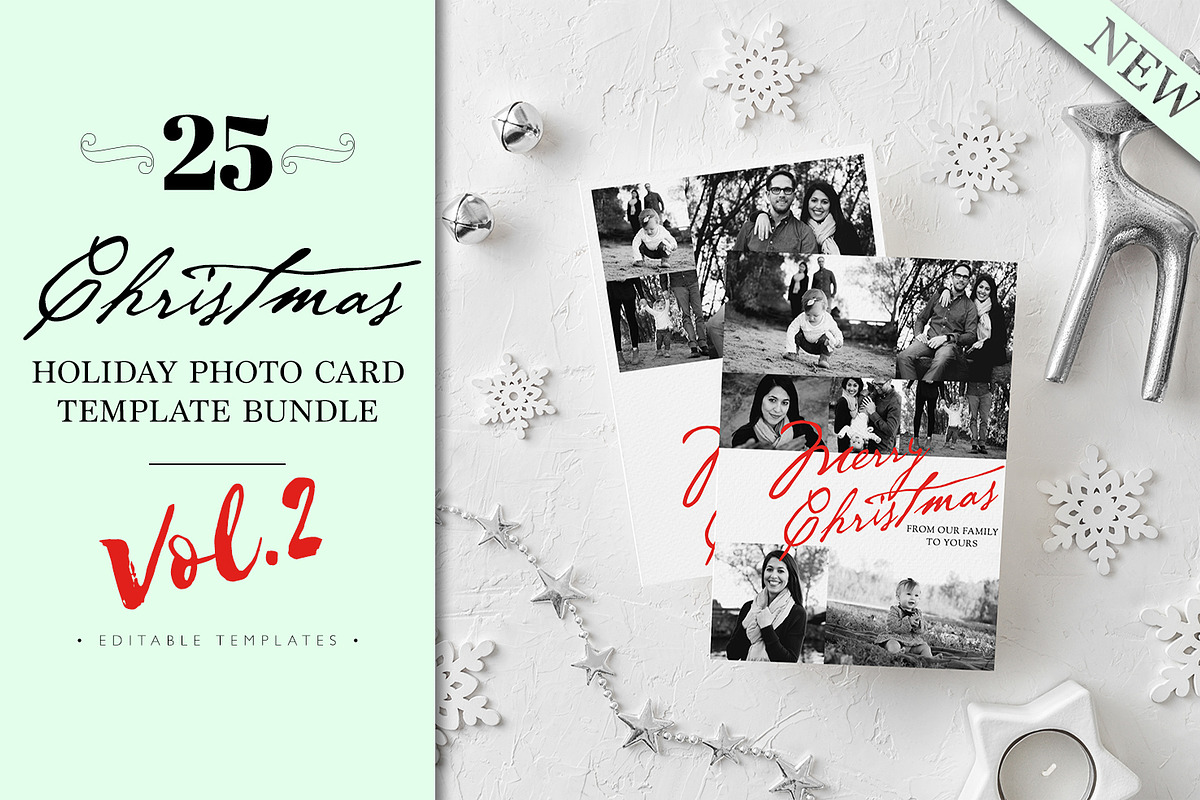 Christmas Photo Card Bundle Vol. 2 in Postcard Templates - product preview 8