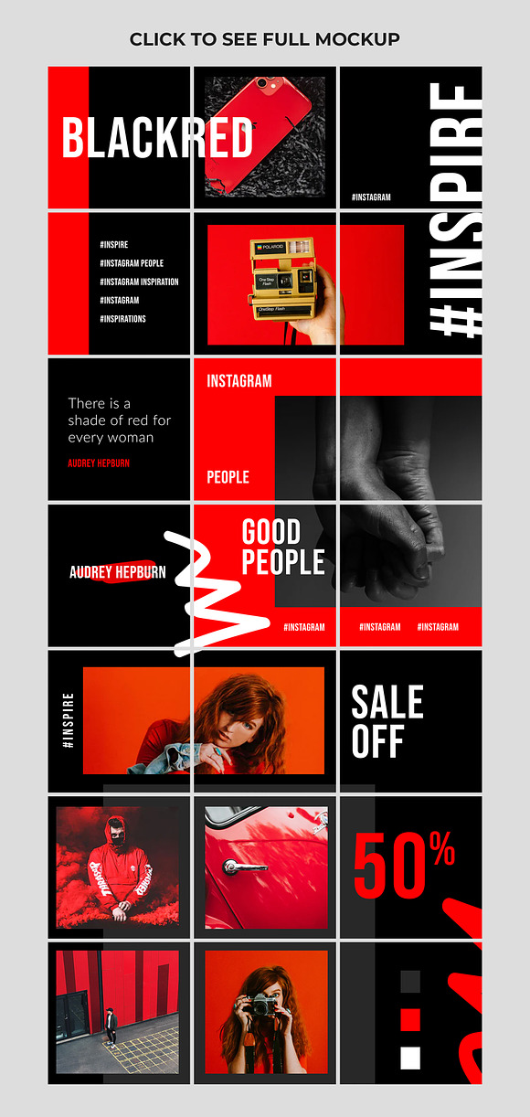 Instagram Puzzle Red Shade in Instagram Templates - product preview 7