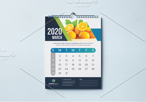 Calendar 2020 in Stationery Templates - product preview 5