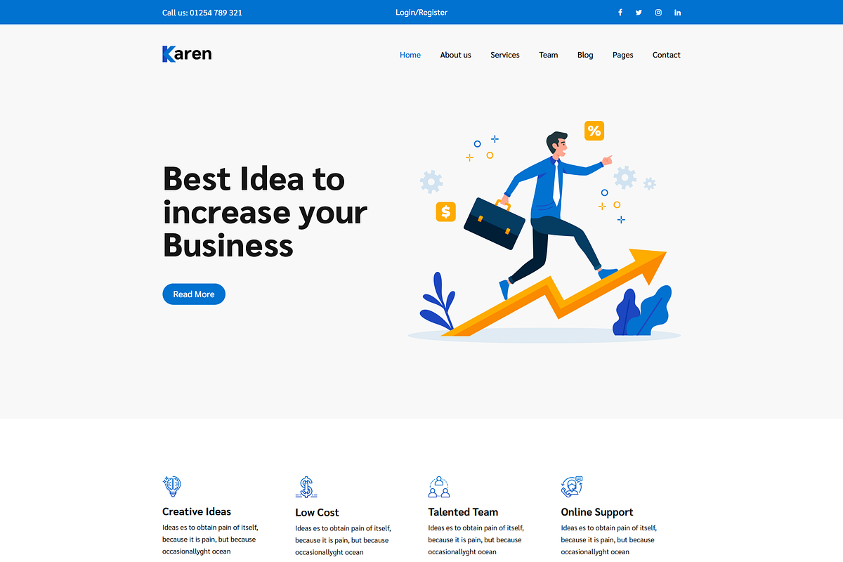 Karen – Corporate Business Template in HTML/CSS Themes - product preview 8