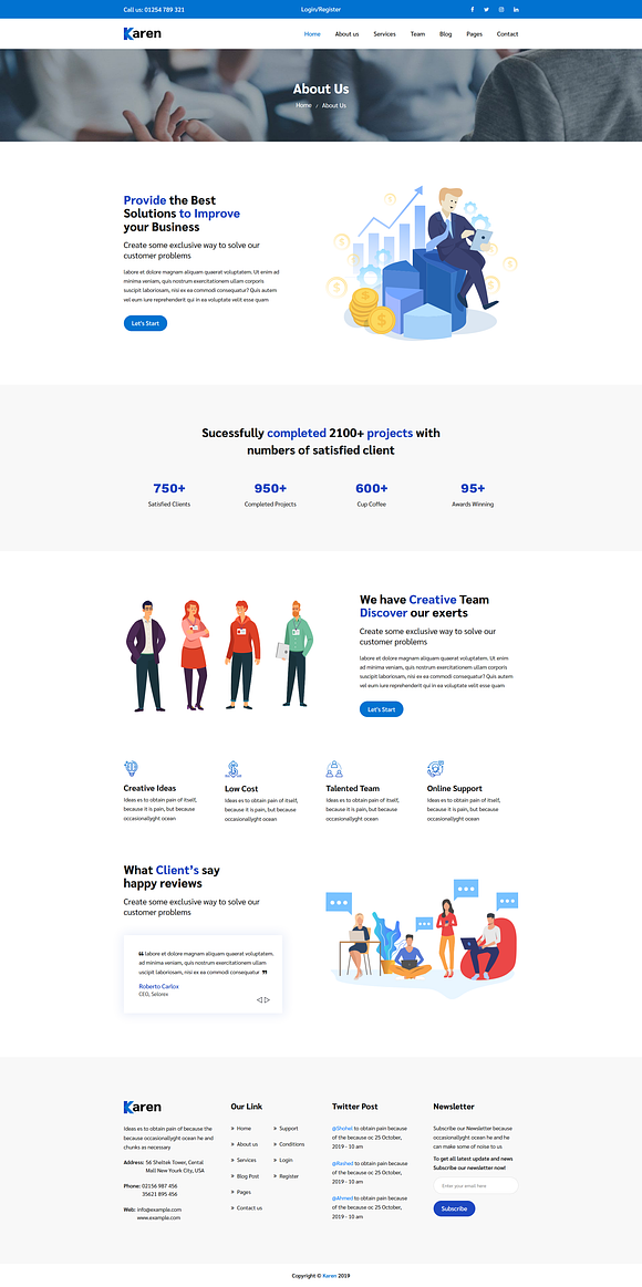 Karen – Corporate Business Template in HTML/CSS Themes - product preview 1