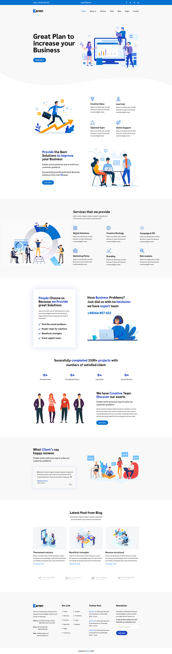Karen – Corporate Business Template in HTML/CSS Themes - product preview 2