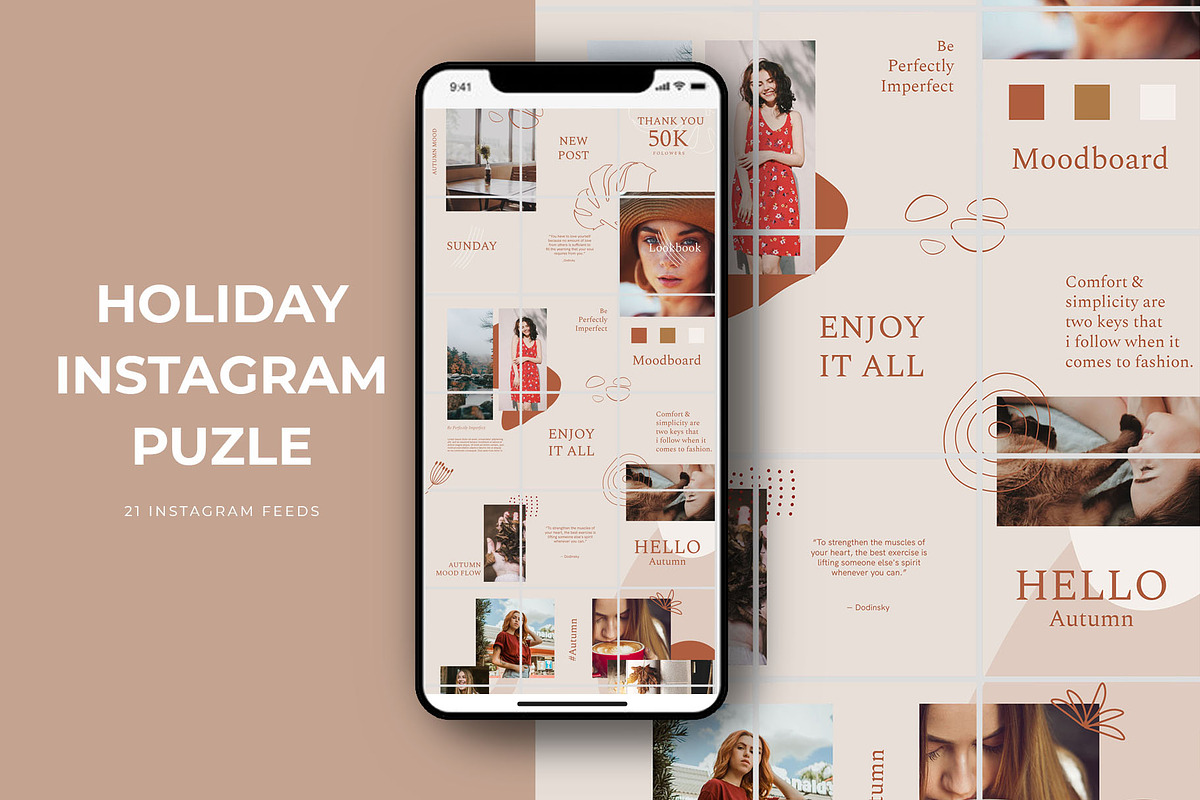 Holiday Instagram Puzzle Templates in Instagram Templates - product preview 8