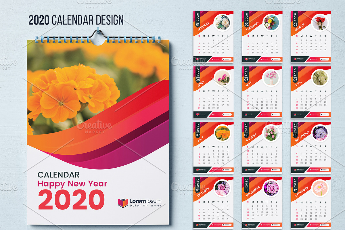 Simple Calendar 2020 in Stationery Templates - product preview 8