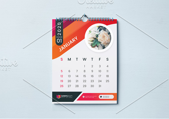 Simple Calendar 2020 in Stationery Templates - product preview 1