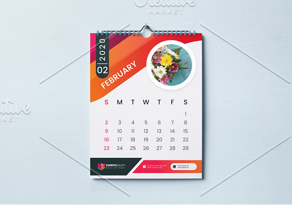Simple Calendar 2020 in Stationery Templates - product preview 2