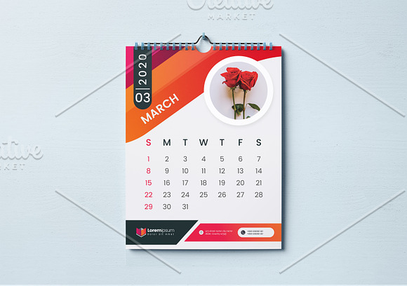 Simple Calendar 2020 in Stationery Templates - product preview 3