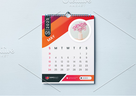 Simple Calendar 2020 in Stationery Templates - product preview 5