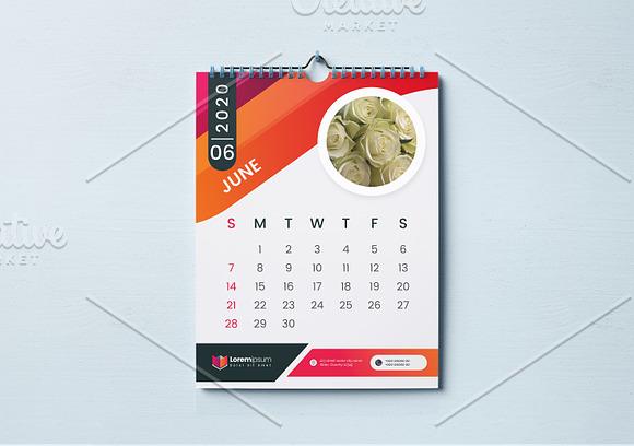 Simple Calendar 2020 in Stationery Templates - product preview 6