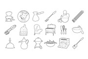 Kitchen tools icon set