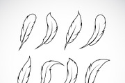 Vector group of feather. Icon.