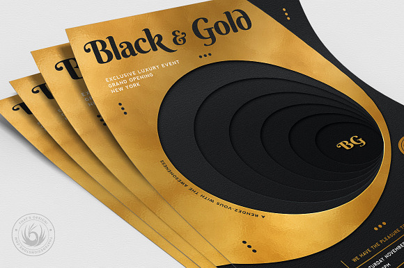 Black and Gold Flyer Template V11 in Flyer Templates - product preview 4