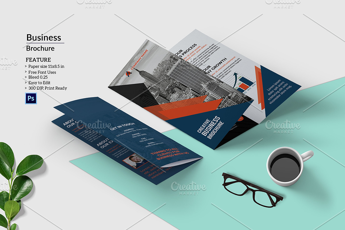 Trifold Corporate Brochure V946 in Brochure Templates - product preview 8