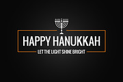 Happy Hanukkah sign logo on black