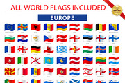 268 World Waving Flag Set + WorldMap