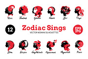 Zodiac Horoscope Women Vector Set