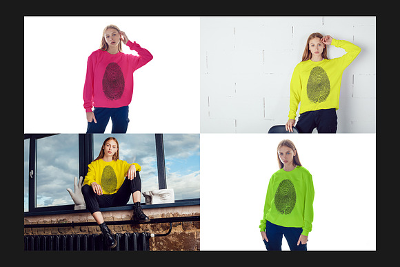 Girl's Sweatshirt Mock-Up Set in Product Mockups - product preview 4