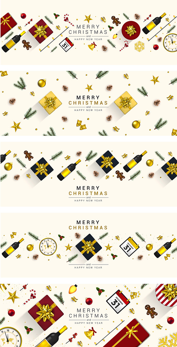 Merry Christmas and Happy New cards in Illustrations - product preview 10