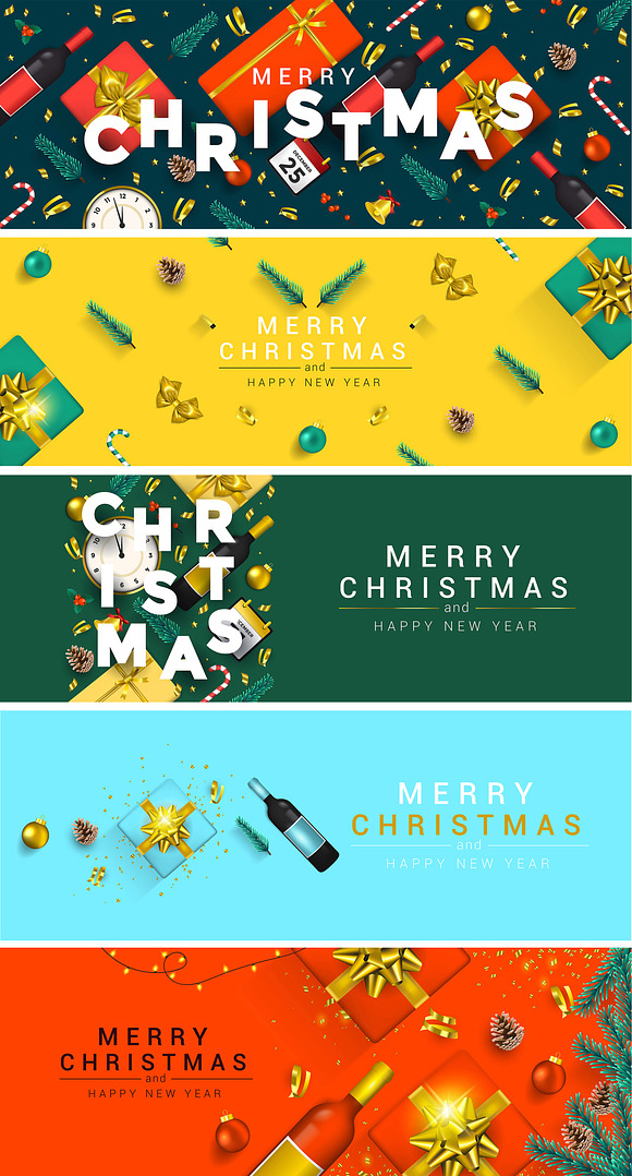 Merry Christmas greeting cards in Card Templates - product preview 9