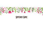 Cute colorful floral horizontal