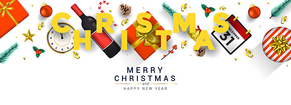 Merry Christmas greeting cards in Card Templates - product preview 6