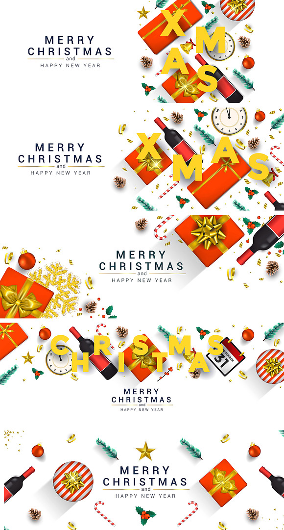 Merry Christmas greeting cards in Card Templates - product preview 10