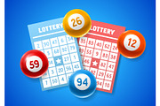 Lottery colored number balls and
