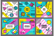 Memphis cards template. Abstract