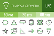 50 Shapes&Geometry Green&Black Icons