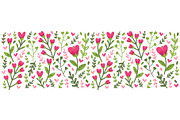 Cute colorful floral horizontal