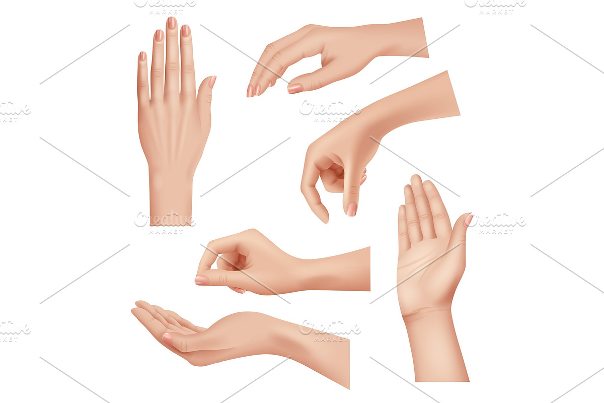 Hands gestures. Female caring skin in Graphics - product preview 8