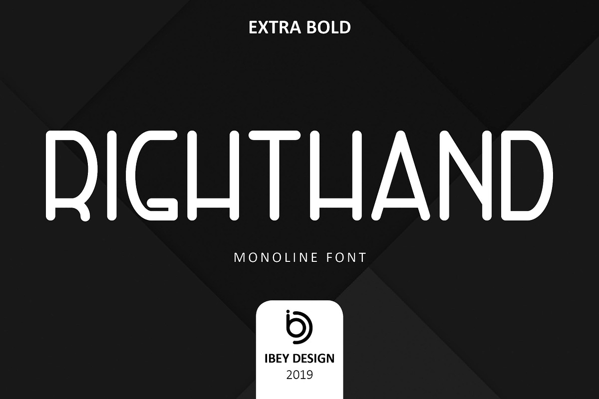 RightHand Extra Bold - Monoline Font in Display Fonts - product preview 8