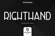 RightHand Extra Bold - Monoline Font