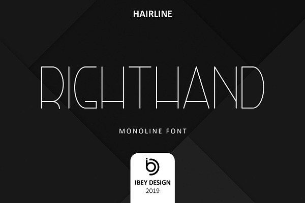 RightHand Hairline - Monoline Font