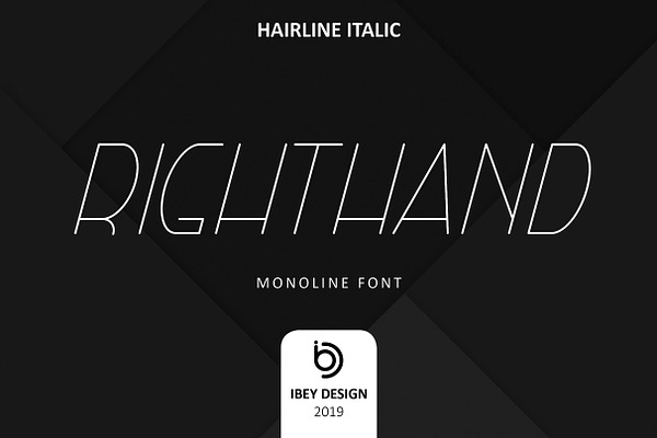RightHand Hairline Italic Font