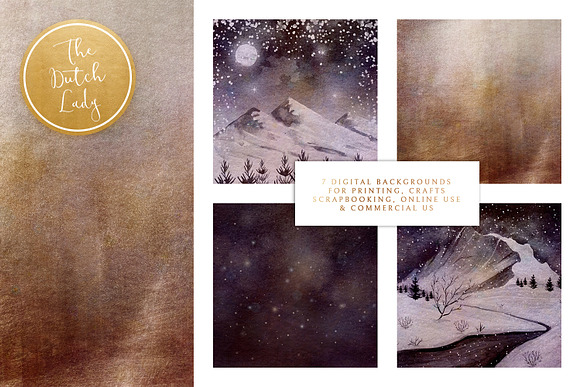 Digital Backgrounds Winter Sceneries in Illustrations - product preview 1