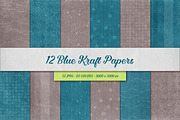 12 Blue Kraft Papers