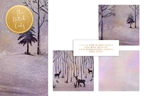 Digital Backgrounds Winter Sceneries in Illustrations - product preview 2