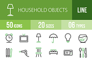 50 Household Objects Green & Black