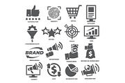 Business management icons Marketing