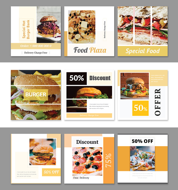 Restaurant Social Media Pack in Instagram Templates - product preview 1
