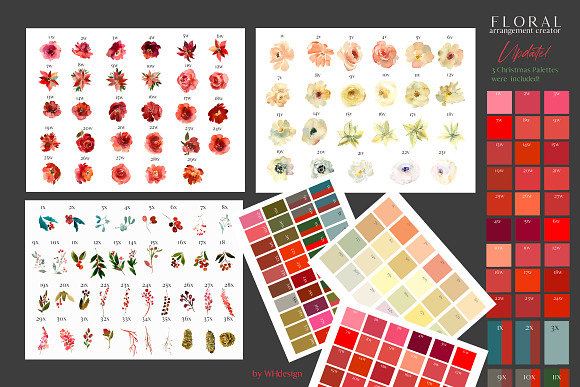 Watercolor Floral Bouquet Creator in Illustrations - product preview 6