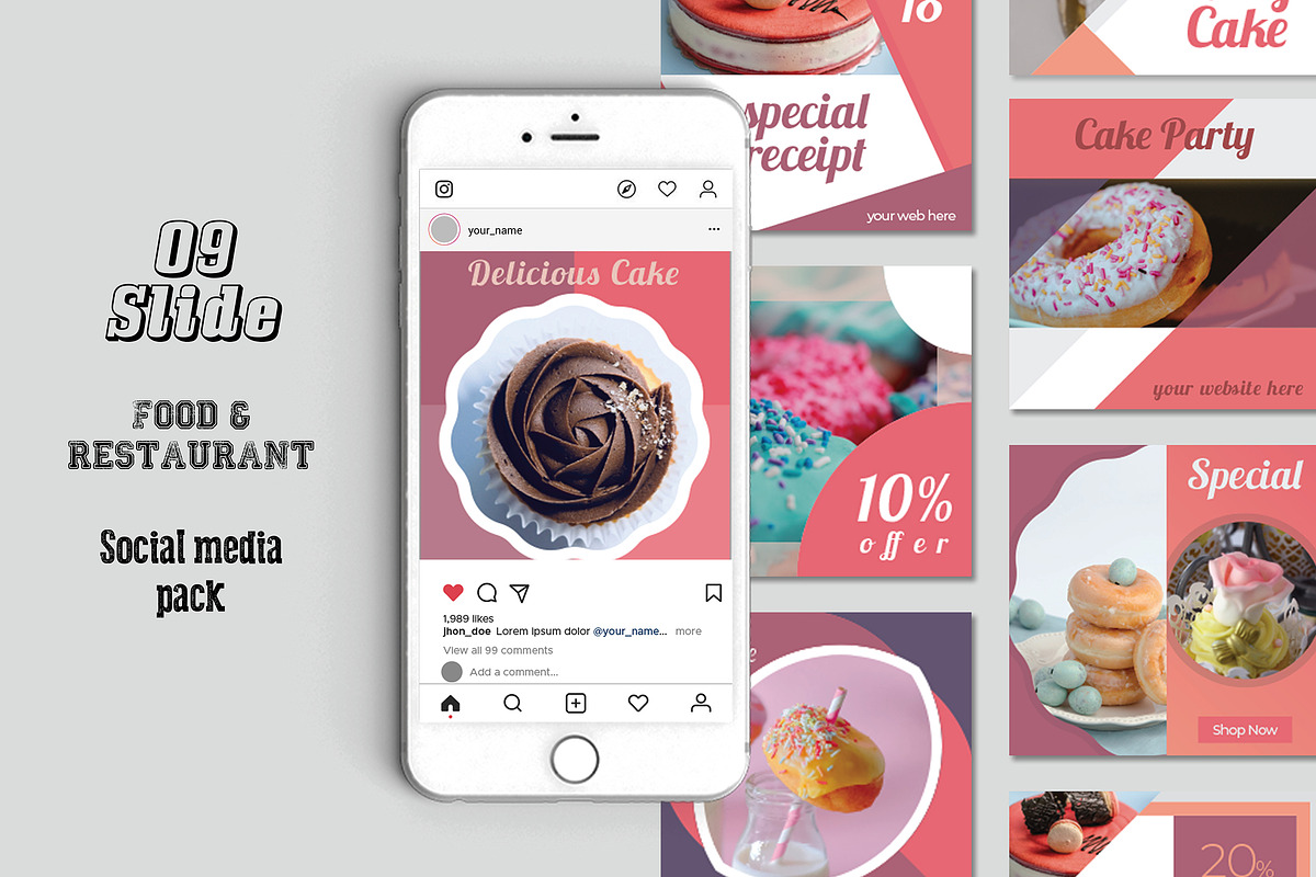 Promotional Bakery Social Media Pack in Instagram Templates - product preview 8