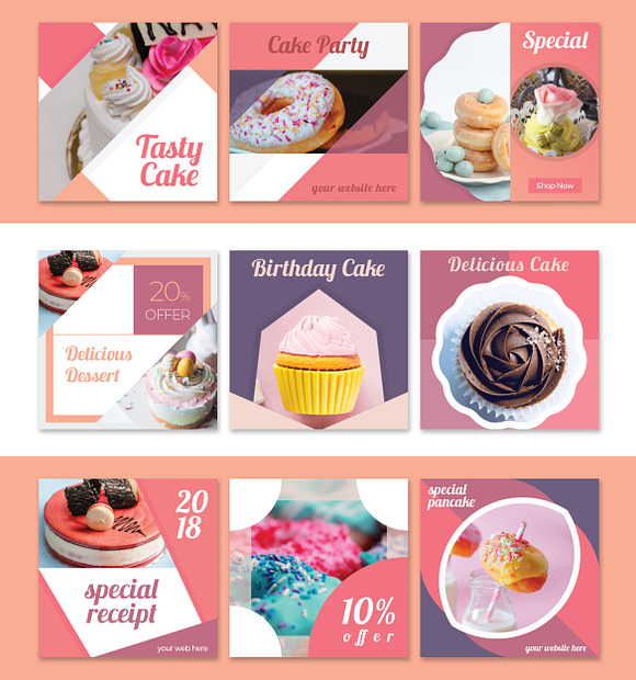 Promotional Bakery Social Media Pack in Instagram Templates - product preview 1