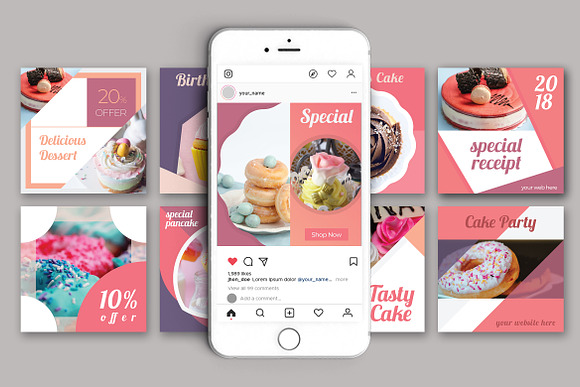 Promotional Bakery Social Media Pack in Instagram Templates - product preview 3