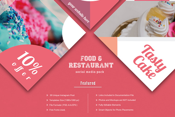 Promotional Bakery Social Media Pack in Instagram Templates - product preview 4