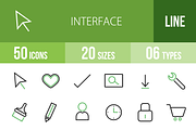 50 Interface Green & Black Icons