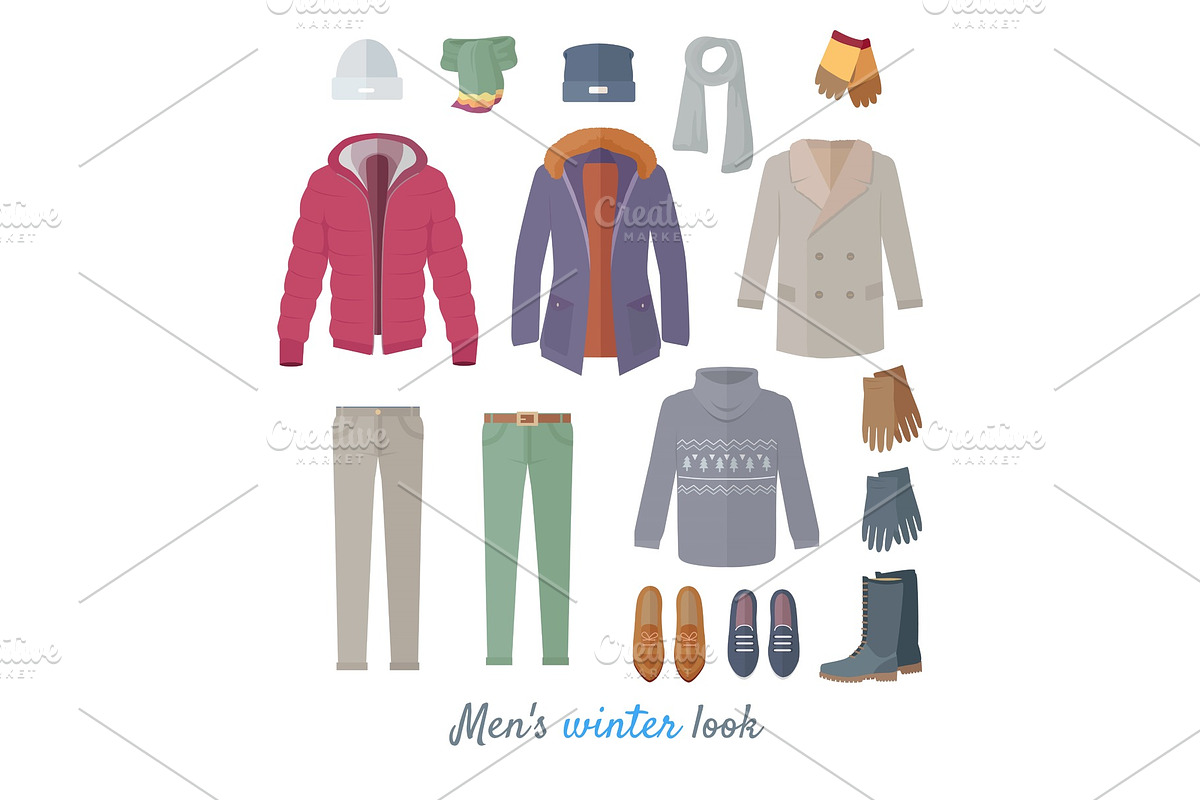 Men's Winter Look Vector Concept In in Illustrations - product preview 8