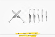 Kitchen knives vector illustration